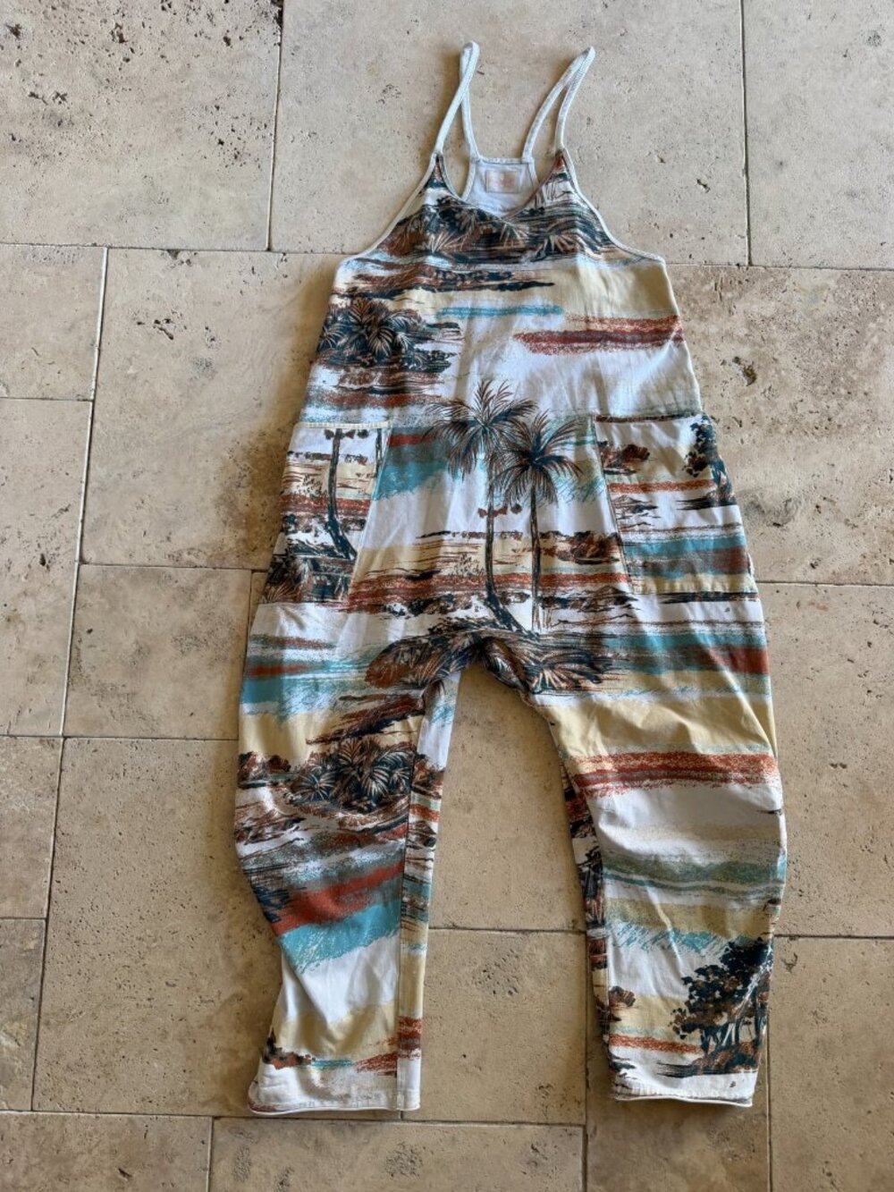 Free People FP Movement Hot Shot Printed Jumpsuit in the Seaside Combo colorway - Picture 2 of 7